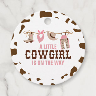 Étiquettes Cadeau Pink Cowgirl Baby shower occidental