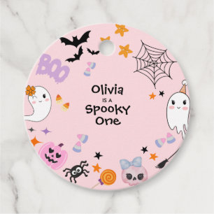 Étiquettes Cadeau Pink Éffrayant One Cute Ghost Halloween 1er Annive