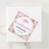 Étiquettes Cadeau Pink Floral Graduation  (En situation)