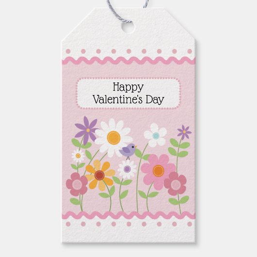 Étiquettes-cadeau Pink Floral personnalisable Saint-Valentin