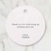 Étiquettes Cadeau Pink Floral thème Anniversaire (Dos)