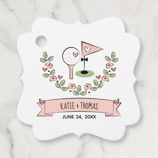 Étiquettes Cadeau Pink Fore Jamais Grateful Golf Ball Le Merci (Devant)