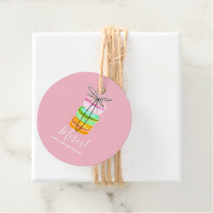 Étiquettes Cadeau Pink français macaron fête d'anniversaire