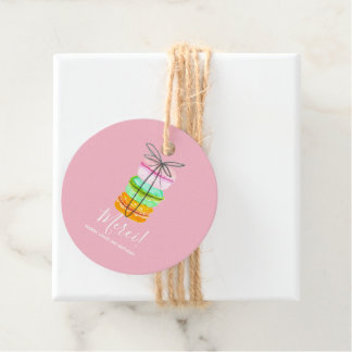 Étiquettes Cadeau Pink français macaron fête d'anniversaire