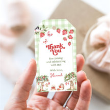 Pink Gingham Berry First Strawberry 1st Birthday