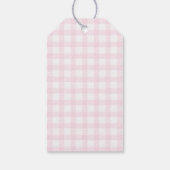Étiquettes-cadeau Pink Gingham Teddy Bear Beary First Birthday (Dos)