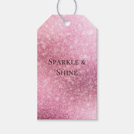 Étiquettes-cadeau Pink Glitzy Sparkle personnalisé (Devant)