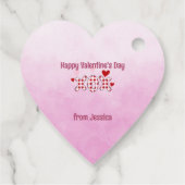 Étiquettes Cadeau Pink Gnome Valentine Couple (Dos)