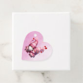 Étiquettes Cadeau Pink Gnome Valentine Couple (En situation)