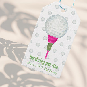 Étiquettes-cadeau Pink Green Masters Golf Anniversaire