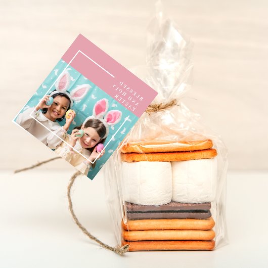 Étiquettes Cadeau Pink Happy Blessed Easter | Venin