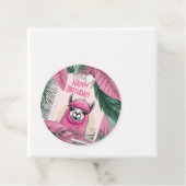 Étiquettes Cadeau Pink Joyeux Lama souriant (En situation)