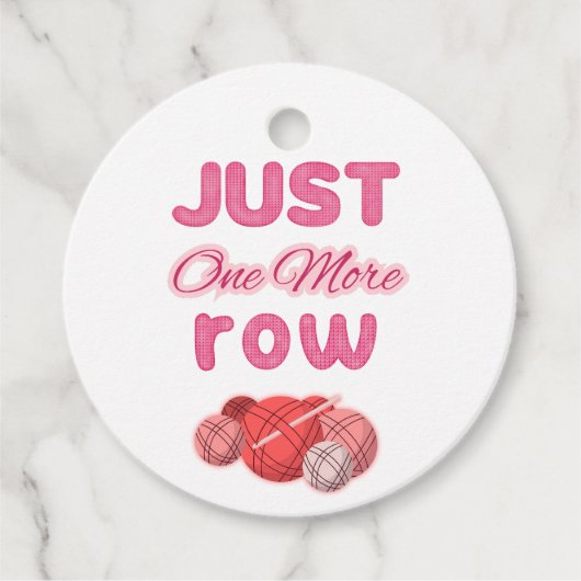 Étiquettes Cadeau Pink Just One More Row Knitting (Devant)