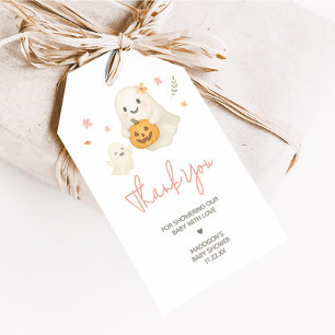 Étiquettes-cadeau Pink Little Boo Halloween Baby shower Favoriser Ta