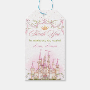 Étiquettes-cadeau Pink Magic Princess Castle Anniversaire Tags