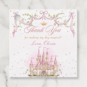 Étiquettes Cadeau Pink Magical Princess Castle Anniversaire Favorise
