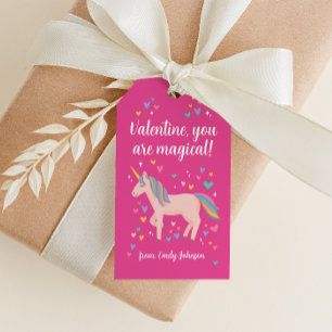 Étiquettes-cadeau Pink Magique Unicorn enfants classe Valentine