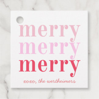 Étiquettes Cadeau pink merry merry tags