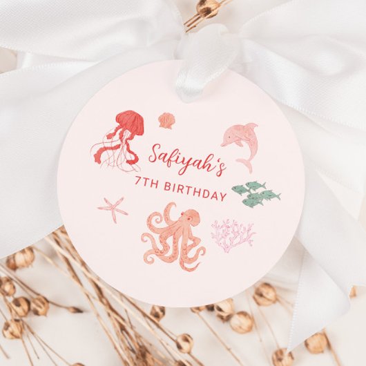 Étiquettes Cadeau Pink Ocean Creator Anniversaire