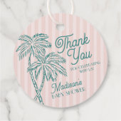 Étiquettes Cadeau Pink Palm Spring Pastel Beach Baby shower (Dos)