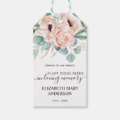 Étiquettes-cadeau Pink Peony Floral Seed Packet Memorial Funeral (Devant)