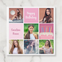 Pink Photo Collage Custom Femmes's Birthday Party