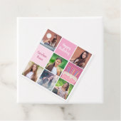 Étiquettes Cadeau Pink Photo Collage Custom Femmes's Birthday Party (En situation)