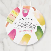 Étiquettes Cadeau Pink Popsicle Personalized Kids Birthday Party (Devant)