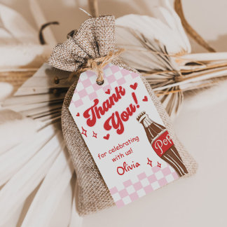 Étiquettes-cadeau Pink Red She's Ready to Pop Baby Shower