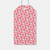 Étiquettes-cadeau Pink Retro Santa Claus Pink Tartan Plaid Noël (Dos)