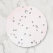 Étiquettes Cadeau Pink Rose Silver Winter Thank you (Dos)