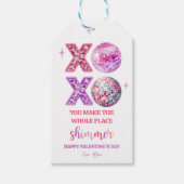Étiquettes-cadeau Pink sequin shimmer valentine tag (Devant)