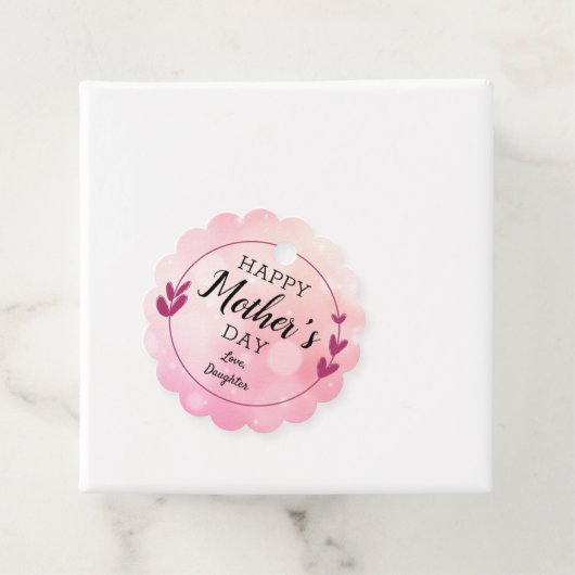 Étiquettes Cadeau Pink Simple Elegant Mother's Day (En situation)