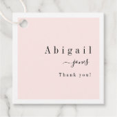 Étiquettes Cadeau Pink Simple Script Modern Luxe Merci (Devant)
