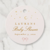 Étiquettes Cadeau Pink Stars Moon Princess Fairytale Baby shower (Devant)