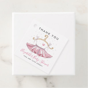 Étiquettes Cadeau Pink Tutu Ballerina Baby shower fille Merci