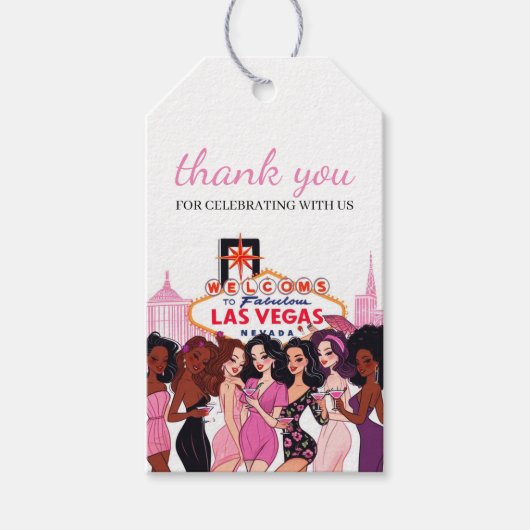 Étiquettes-cadeau Pink Vegas Bachelorette (Devant)
