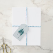 Étiquettes-cadeau Pins bleu-vert simple Noël (Avec de laficelle)