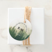 Étiquettes Cadeau Pins de forêt Arbres Rustique Favoriser l'emballag (En situation)