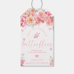 Étiquettes-cadeau Piper Peony Papillon Fête des mariées Favoriser