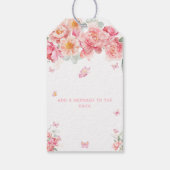 Étiquettes-cadeau Piper Peony Papillon Fête des mariées Favoriser (Dos)