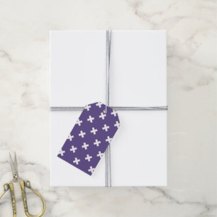 Étiquettes-cadeau Piqûres de croix blanches sur ultra-violet