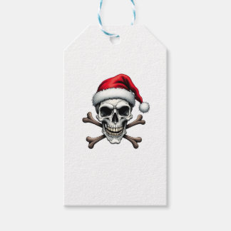 Étiquettes-cadeau Pirate Christmas Skull & Crossbones Santa Hat. Got