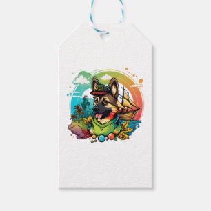Étiquettes-cadeau Pirate de chien berger allemand