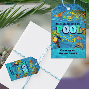 Étiquettes-cadeau Piscine d'été Fun Party Anniversaire Merci