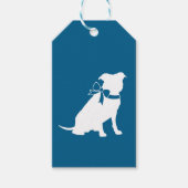 Étiquettes-cadeau Pit Bull Baby shower Pitbull Chien Blue Boy (Devant)