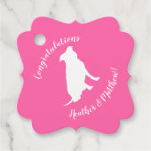 Étiquettes Cadeau Pit Bull Chien Baby shower rose fille Pitbull (Devant)