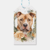 Étiquettes-cadeau Pitbull Christmas Wreath Festive Pup (Devant)