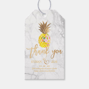 Étiquettes-cadeau PixDezines Aloha Ananas/Marbre
