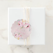 Étiquettes Cadeau PixDezines Aquarelle Baptême Blush Merci (En situation)